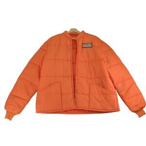 Vintage Workwear Orange Puffer Jacket XL Safety Orange “Golden Sun”